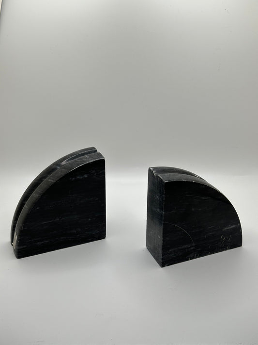 Black Marble Book Ends